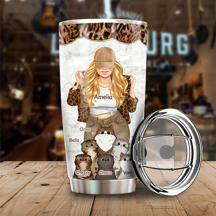 You Had Me At Meow - Gift For Cat Mom, Personalized Tumbler.