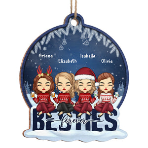 Nous sommes les meilleurs amis pour toujours - Ornement personnalisé Bestie - En forme de boule à neige en bois - Cadeau de Noël pour les meilleures amies, BFF, sœurs