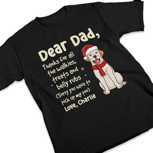 Merci pour toutes les promenades, les friandises et les caresses sur le ventre - T-shirt unisexe personnalisé pour chien, sweat à capuche, sweat-shirt - Cadeau de Noël pour les propriétaires d'animaux et les amoureux des animaux