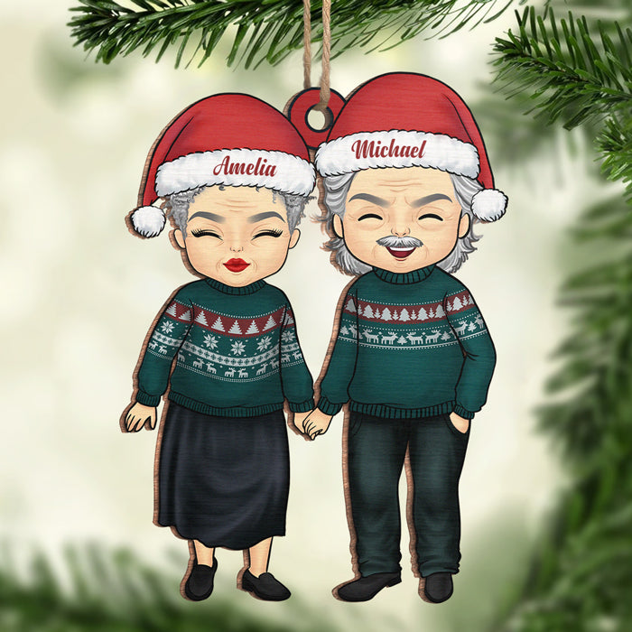 Tu as mis la joie dans mon Noël - Ornement personnalisé pour couple - Forme unique en bois - Cadeau de Noël pour mari et femme, anniversaire