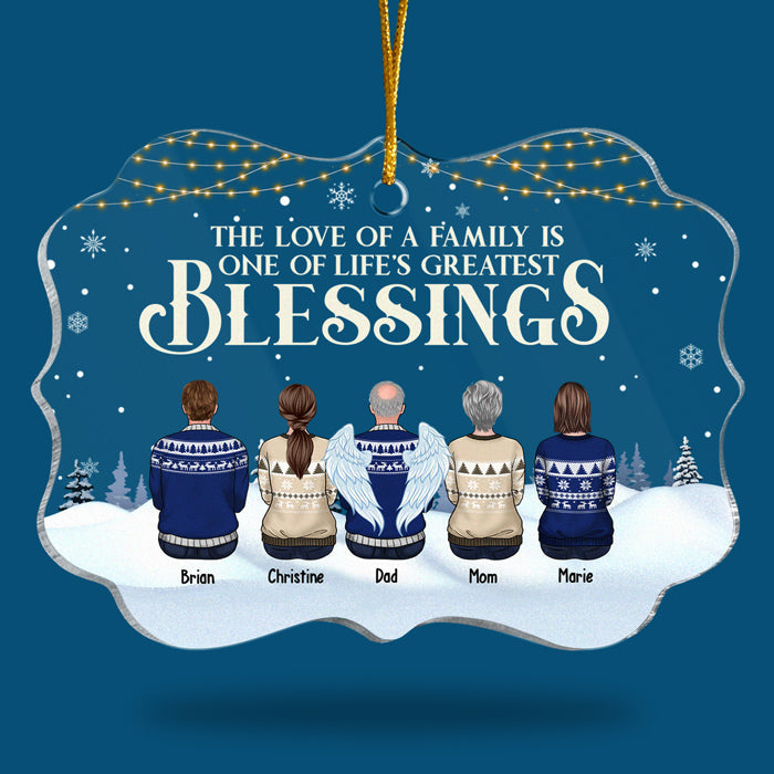 L'amour d'une famille - Décoration de Noël personnalisée en acrylique en forme de Benelux - Cadeau pour les membres de la famille, cadeau de Noël
