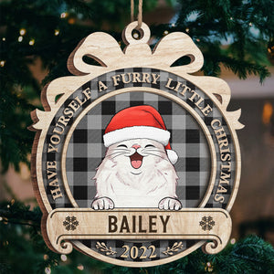 Offrez-vous un Noël tout en fourrure ! Décoration personnalisée pour chien et chat ! Forme ronde en bois ! Cadeau de Noël pour les propriétaires et les amoureux des animaux.