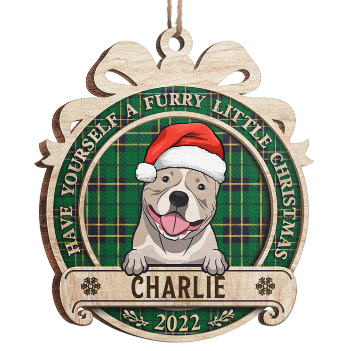 Offrez-vous un Noël tout en fourrure ! Décoration personnalisée pour chien et chat ! Forme ronde en bois ! Cadeau de Noël pour les propriétaires et les amoureux des animaux.