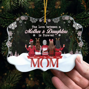 Mère et filles, meilleures amies pour toujours, du fond du cœur - Décoration familiale personnalisée - Acrylique en forme de Benelux - Cadeau de Noël pour fille de la part d'une mère