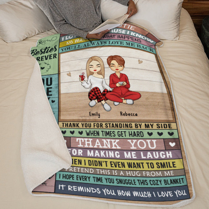 Merci d'être toujours à mes côtés - Couverture personnalisée Bestie - Cadeau de Noël pour meilleures amies, BFF, sœurs