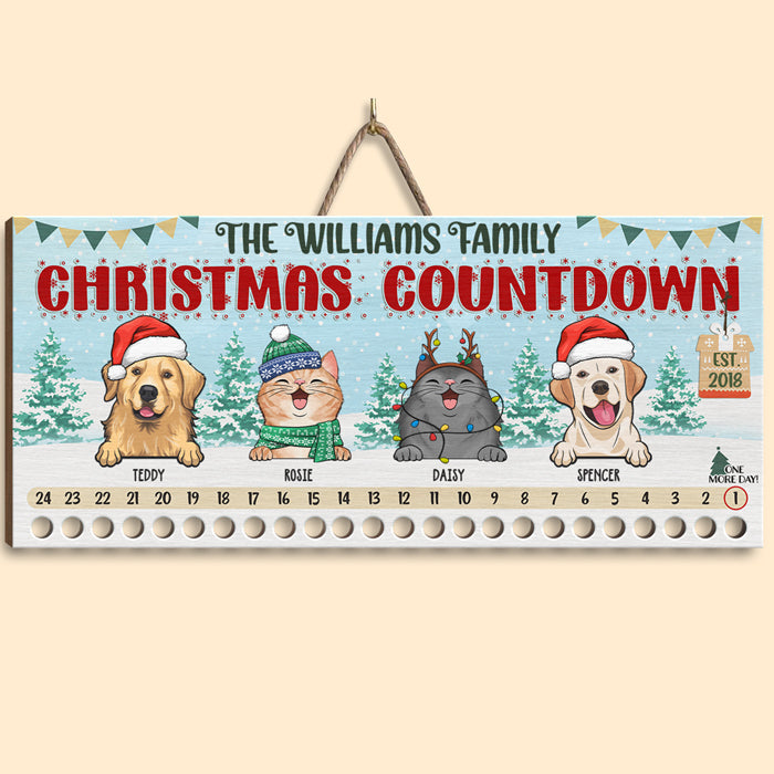 Noël est la période la plus merveilleuse de l'année - Panneau en bois personnalisé pour chien et chat, compte à rebours de Noël, calendrier de l'Avent - Cadeau de Noël pour propriétaires et amoureux des animaux