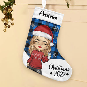 Noël, c'est l'amour et la famille - Chaussette de Noël personnalisée - Cadeau pour la famille, cadeau de Noël