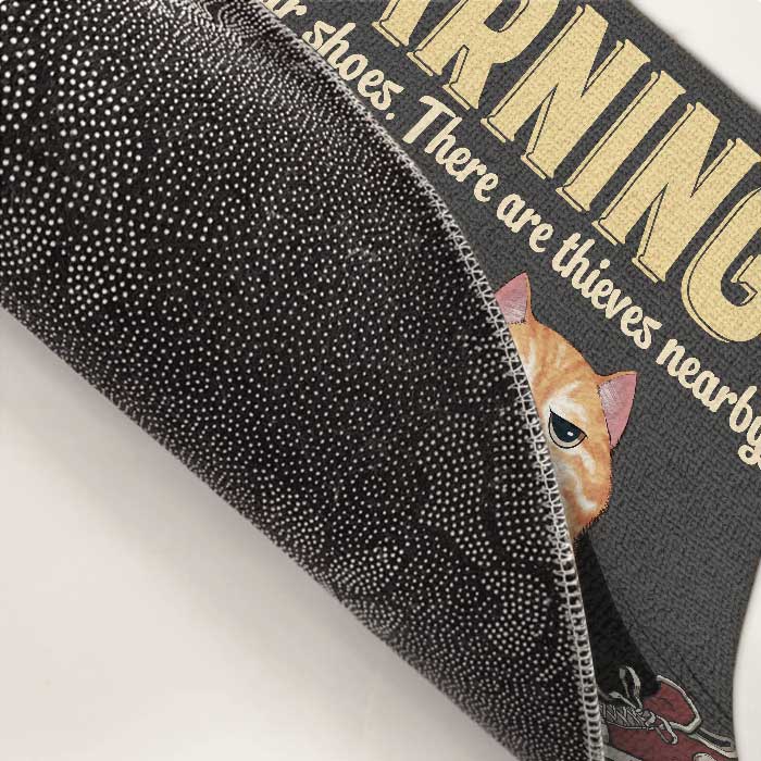 Attention aux chaussures, il y a des voleurs à proximité ! Tapis décoratif personnalisé ! Cadeau pour les amoureux des animaux, les propriétaires d'animaux, cadeau pour animaux de compagnie