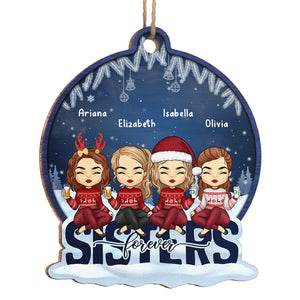 Nous sommes les meilleurs amis pour toujours - Ornement personnalisé Bestie - En forme de boule à neige en bois - Cadeau de Noël pour les meilleures amies, BFF, sœurs