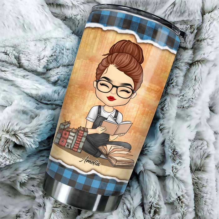 Juste une fille amoureuse de ses livres - Gobelet personnalisé - Cadeau pour les amoureux des livres