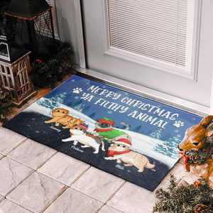 Joyeux Noël, sale animal ! Tapis décoratif personnalisé pour chat ! Cadeau de Noël pour les propriétaires et les amoureux des animaux.