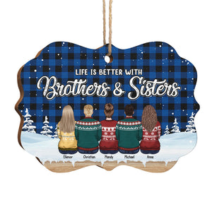 A Whole Lot Of Love - Family Personalized Custom Ornament - Wood Benelux Shaped - Christmas Gift For Siblings, Brothers, Sisters