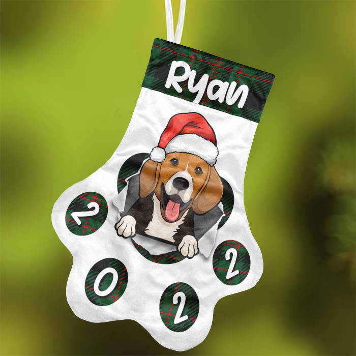 Joyeux Noël - Chiens de Noël et chats souriants - Chaussette de Noël personnalisée