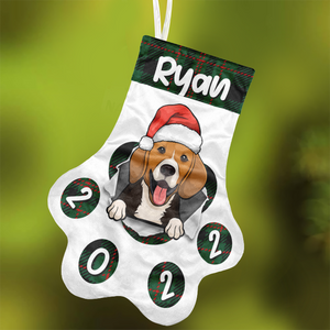 Joyeux Noël - Chiens de Noël et chats souriants - Chaussette de Noël personnalisée