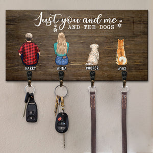 Juste toi, moi et les chiens - Porte-clés personnalisé, porte-clés - Cadeaux d'anniversaire, cadeau pour couples, mari, femme, amoureux des chiens