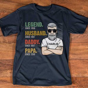 Legend Husband Daddy Papa - Gift for Dads - Personalized Unisex T-Shirt.
