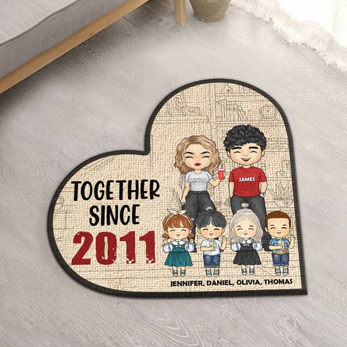 Ensemble pour toujours - Tapis décoratif personnalisé - Cadeau pour couple, mari et femme 