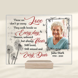 Ceux que nous aimons ne s'en vont pas - Plaque acrylique personnalisée - Télécharger une image, un cadeau commémoratif, un cadeau de condoléances
