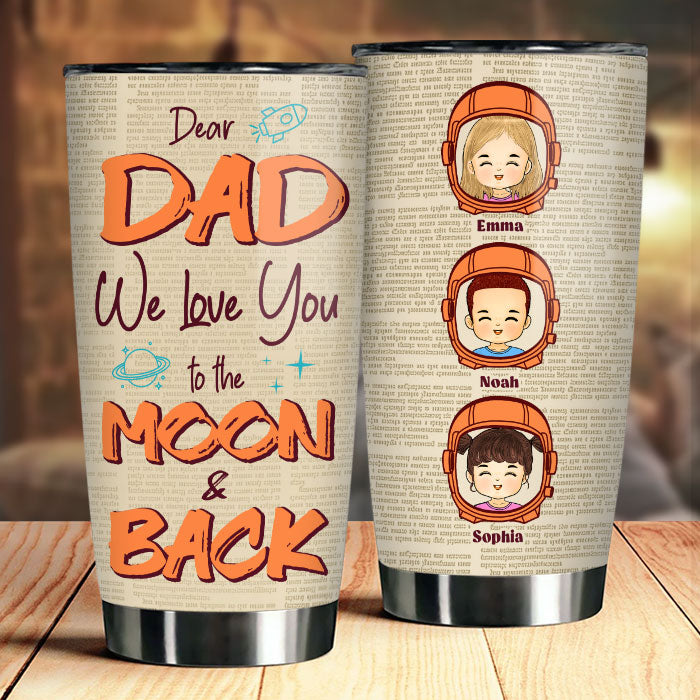 Je t'aime jusqu'à la lune et retour - Gobelet personnalisé - Cadeau pour papa