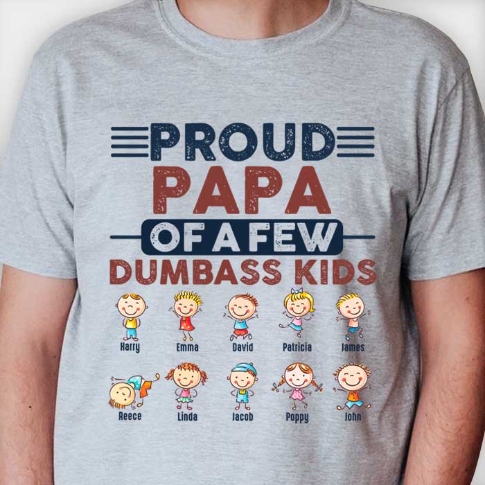 Fier père de nous - T-shirt unisexe personnalisé, sweat à capuche - Cadeau pour papa, grand-père