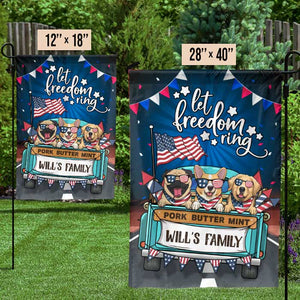 Let Freedom Ring - 4th Of July Decoration - Personalized Dog Flag.