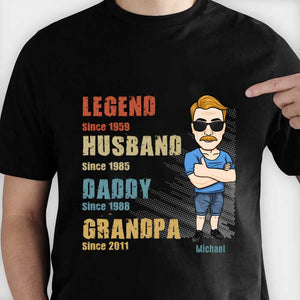 Légende Mari Papa Grand-père - T-shirt unisexe personnalisé, sweat à capuche - Cadeau pour papa, grand-père