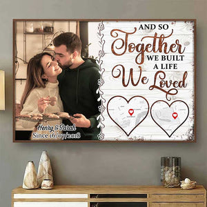 Ensemble, construisons une vie ! Affiche horizontale personnalisée ! Télécharger une image ! Cadeau pour couple, mari et femme