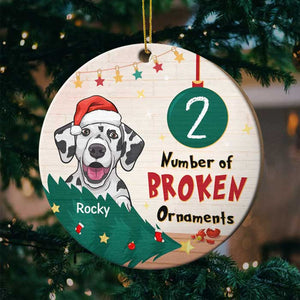 Number Of Broken Ornaments - Personalized Round Ornament.