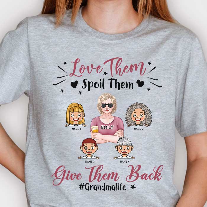 Aimez-les, gâtez-les ! Cadeau pour grand-mère, t-shirt unisexe personnalisé, sweat à capuche