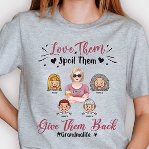 Aimez-les, gâtez-les ! Cadeau pour grand-mère, t-shirt unisexe personnalisé, sweat à capuche