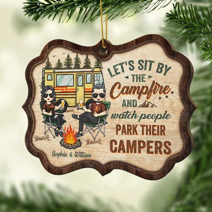 The Best Memories Are Made Around The Campfire - Gift For Camping Couples, Personalized Shaped Ornament.