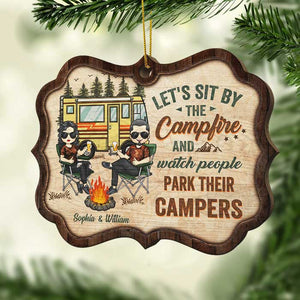 The Best Memories Are Made Around The Campfire - Gift For Camping Couples, Personalized Shaped Ornament.