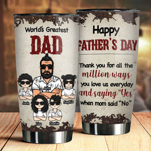 Merci pour tous les millions de façons - Gobelet personnalisé - Cadeau pour papa, cadeau pour la fête des pères