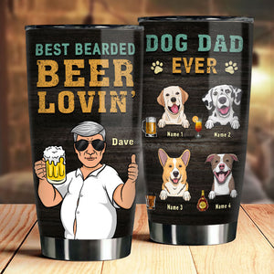 Meilleur amateur de bière barbu - Cadeau pour papa, verre personnalisé