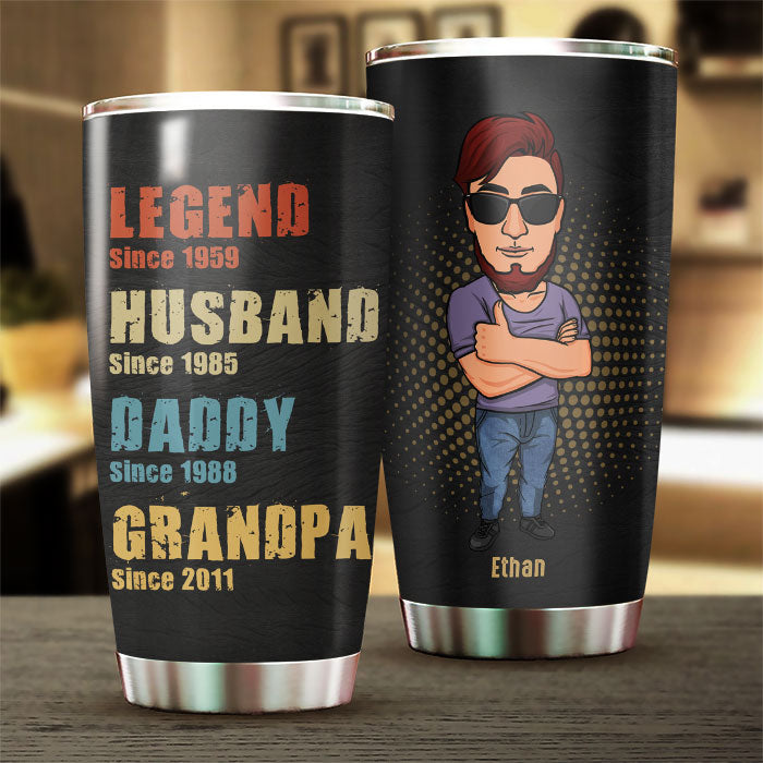 Légende Mari Papa - Gobelet Personnalisé - Cadeau pour Papa, Grand-Père