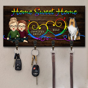 Sweet Home & Our Dogs - Personalized Key Hanger, Key Holder - Gift For Couples, Husband Wife, Pet Lovers