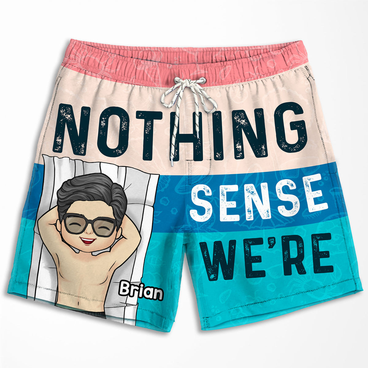 Rien n'a de sens quand on est séparés - Short de plage personnalisé pour couple - Cadeau pour couple, mari et femme