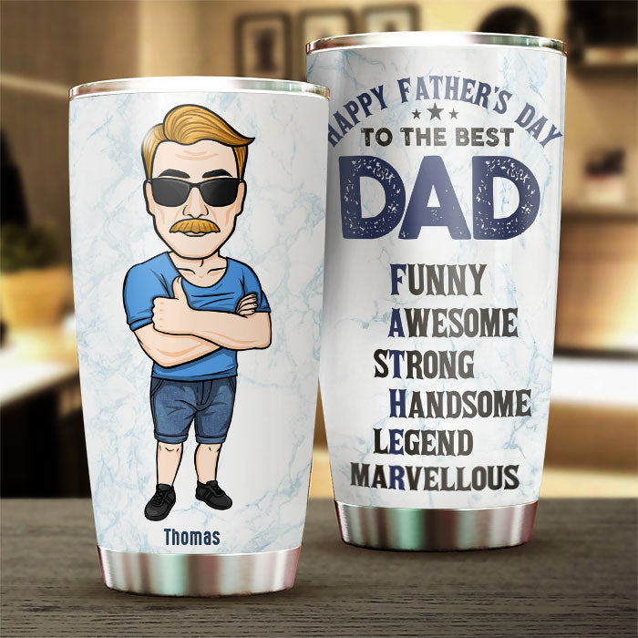 Au meilleur papa - Gobelet personnalisé - Cadeau pour papa, cadeau pour la fête des pères