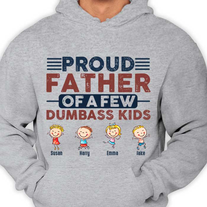 Fier père de nous - T-shirt unisexe personnalisé, sweat à capuche - Cadeau pour papa, grand-père