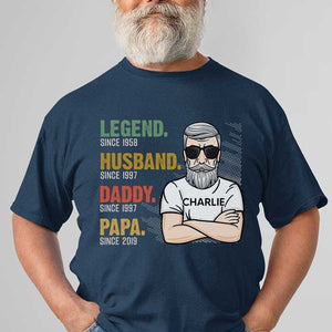 Legend Husband Daddy Papa - Gift for Dads - Personalized Unisex T-Shirt.