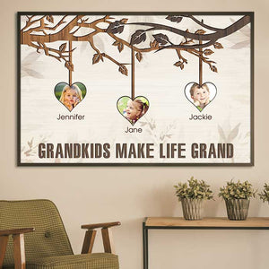 Let Grandkids Make Life Grand - Personalized Horizontal Poster.
