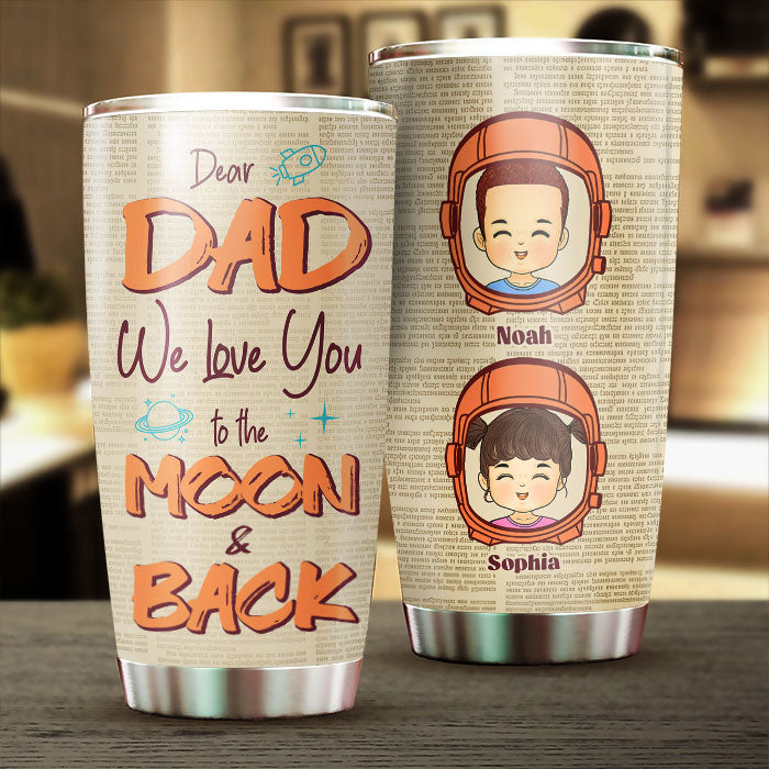 Je t'aime jusqu'à la lune et retour - Gobelet personnalisé - Cadeau pour papa