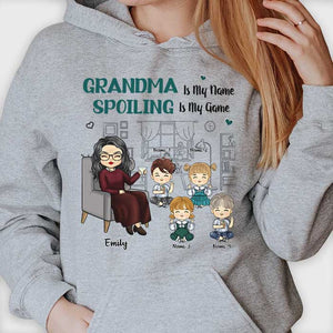 Grand-mère, mamie, c'est mon nom, gâcher, c'est mon jeu - Cadeau pour maman, grand-mère - T-shirt unisexe personnalisé, sweat à capuche