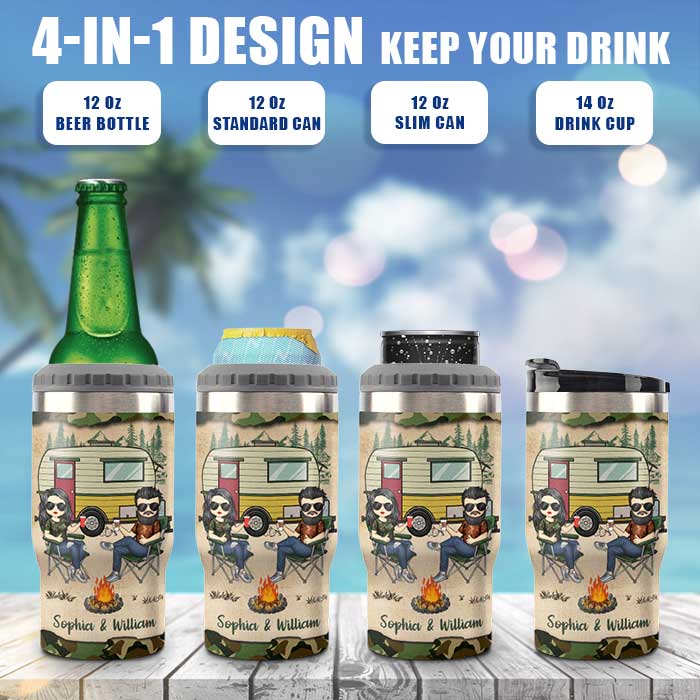 Souvenirs d'un camping - Glacière personnalisée - Cadeau pour couples, cadeau pour les amateurs de camping