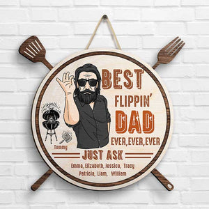 Meilleur papa de tous les temps - Panneau en bois personnalisé - Cadeau pour papa, grand-père