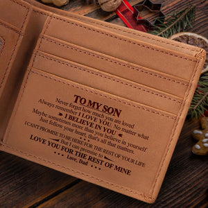 À mon fils, je t'aimerai pour le reste de ma vie - Portefeuille à deux volets - À mon fils, cadeau pour fils, cadeau pour fils de papa et maman, cadeau d'anniversaire pour fils, cadeau de Noël