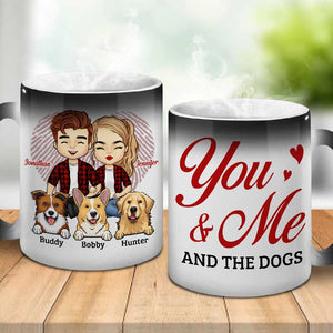 Toi, moi et nos chiens - Mug personnalisé à couleur changeante - Cadeau pour couple, mari et femme