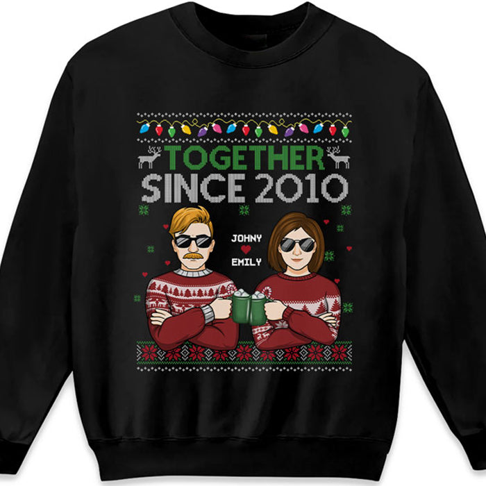 Nous sommes toujours ensemble - T-shirt unisexe personnalisé, sweat à capuche, sweat-shirt - Cadeau de Noël pour mari et femme, anniversaire