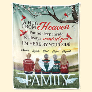 Un câlin du ciel trouvé au plus profond de toi pour toujours te rappeler que je suis là à tes côtés - Couverture personnalisée commémorative - Cadeau de condoléances, cadeau de Noël pour les membres de la famille