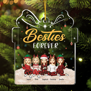 Friends Always Better Together - Bestie Personalized Custom Ornament - Acrylic Gift Box Shaped - Christmas Gift For Best Friends, BFF, Sisters